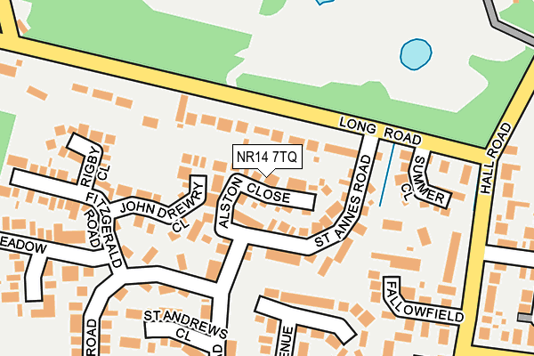 NR14 7TQ map - OS OpenMap – Local (Ordnance Survey) NR14 7TQ map - OS OpenMap – Local (Ordnance Survey)