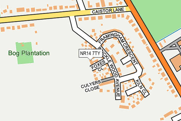 NR14 7TY map - OS OpenMap – Local (Ordnance Survey) NR14 7TY map - OS OpenMap – Local (Ordnance Survey)