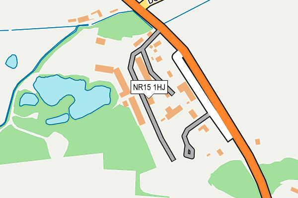 NR15 1HJ map - OS OpenMap – Local (Ordnance Survey) NR15 1HJ map - OS OpenMap – Local (Ordnance Survey)
