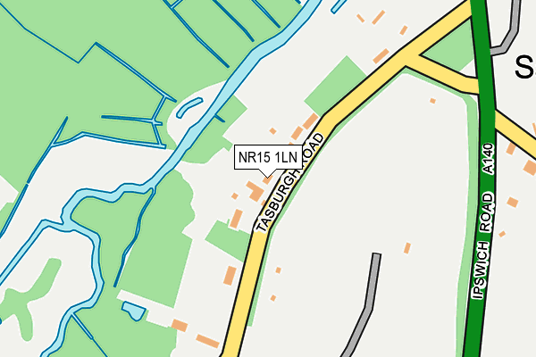 NR15 1LN map - OS OpenMap – Local (Ordnance Survey) NR15 1LN map - OS OpenMap – Local (Ordnance Survey)
