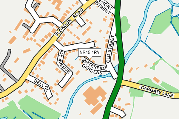 NR15 1PA map - OS OpenMap – Local (Ordnance Survey) NR15 1PA map - OS OpenMap – Local (Ordnance Survey)