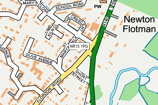 NR15 1PG map - OS OpenMap – Local (Ordnance Survey) NR15 1PG map - OS OpenMap – Local (Ordnance Survey)