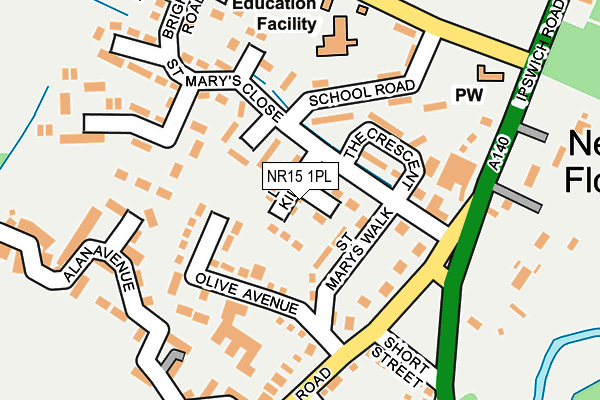 NR15 1PL map - OS OpenMap – Local (Ordnance Survey) NR15 1PL map - OS OpenMap – Local (Ordnance Survey)