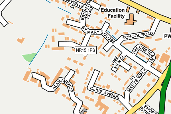 NR15 1PS map - OS OpenMap – Local (Ordnance Survey) NR15 1PS map - OS OpenMap – Local (Ordnance Survey)