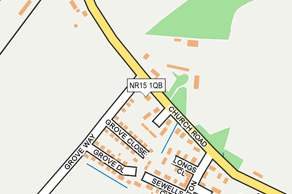 NR15 1QB map - OS OpenMap – Local (Ordnance Survey) NR15 1QB map - OS OpenMap – Local (Ordnance Survey)