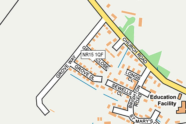 NR15 1QF map - OS OpenMap – Local (Ordnance Survey) NR15 1QF map - OS OpenMap – Local (Ordnance Survey)