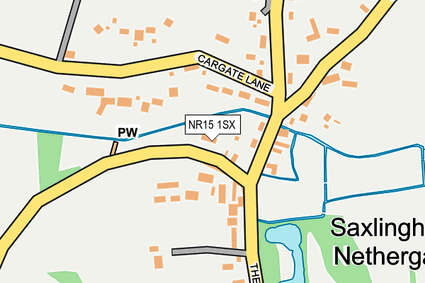 NR15 1SX map - OS OpenMap – Local (Ordnance Survey) NR15 1SX map - OS OpenMap – Local (Ordnance Survey)