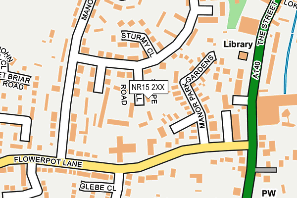 NR15 2XX map - OS OpenMap – Local (Ordnance Survey) NR15 2XX map - OS OpenMap – Local (Ordnance Survey)