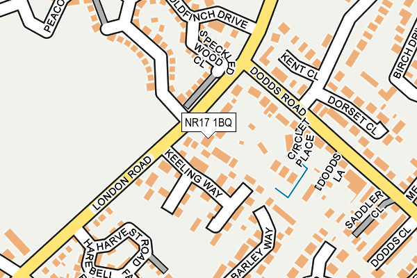 NR17 1BQ map - OS OpenMap – Local (Ordnance Survey) NR17 1BQ map - OS OpenMap – Local (Ordnance Survey)