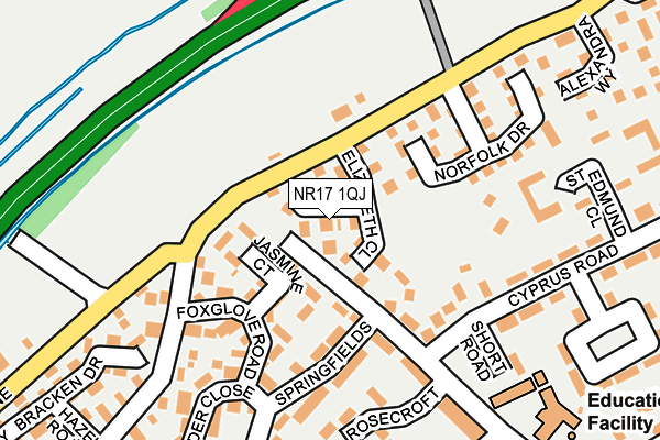NR17 1QJ map - OS OpenMap – Local (Ordnance Survey) NR17 1QJ map - OS OpenMap – Local (Ordnance Survey)