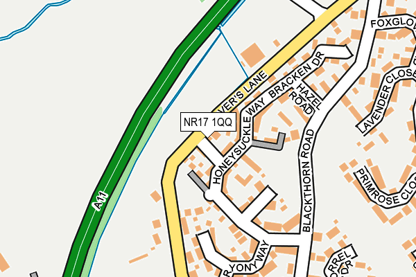 NR17 1QQ map - OS OpenMap – Local (Ordnance Survey) NR17 1QQ map - OS OpenMap – Local (Ordnance Survey)