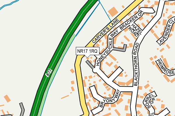 NR17 1RQ map - OS OpenMap – Local (Ordnance Survey) NR17 1RQ map - OS OpenMap – Local (Ordnance Survey)