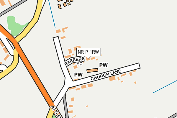 NR17 1RW map - OS OpenMap – Local (Ordnance Survey) NR17 1RW map - OS OpenMap – Local (Ordnance Survey)