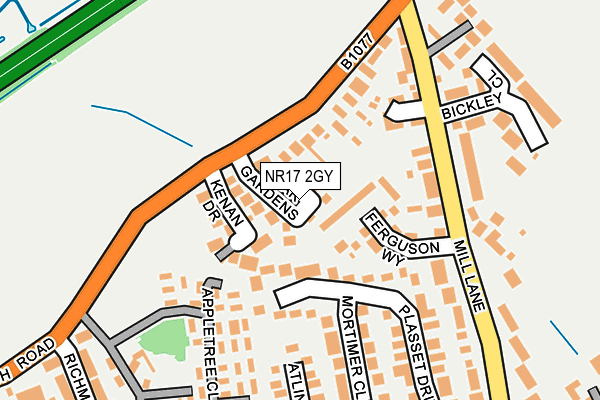 NR17 2GY map - OS OpenMap – Local (Ordnance Survey) NR17 2GY map - OS OpenMap – Local (Ordnance Survey)
