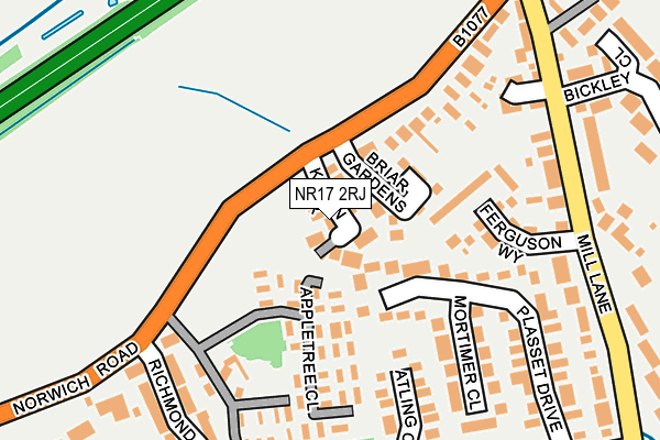 NR17 2RJ map - OS OpenMap – Local (Ordnance Survey) NR17 2RJ map - OS OpenMap – Local (Ordnance Survey)