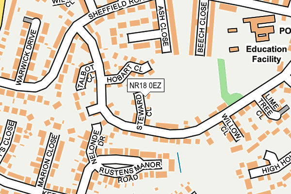NR18 0EZ map - OS OpenMap – Local (Ordnance Survey) NR18 0EZ map - OS OpenMap – Local (Ordnance Survey)