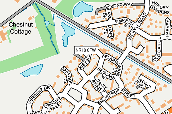 NR18 0FW map - OS OpenMap – Local (Ordnance Survey) NR18 0FW map - OS OpenMap – Local (Ordnance Survey)