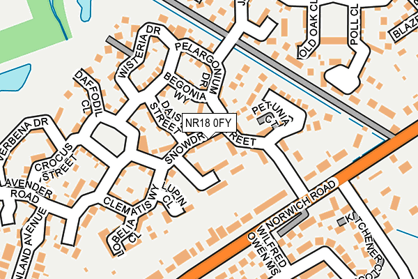 NR18 0FY map - OS OpenMap – Local (Ordnance Survey) NR18 0FY map - OS OpenMap – Local (Ordnance Survey)