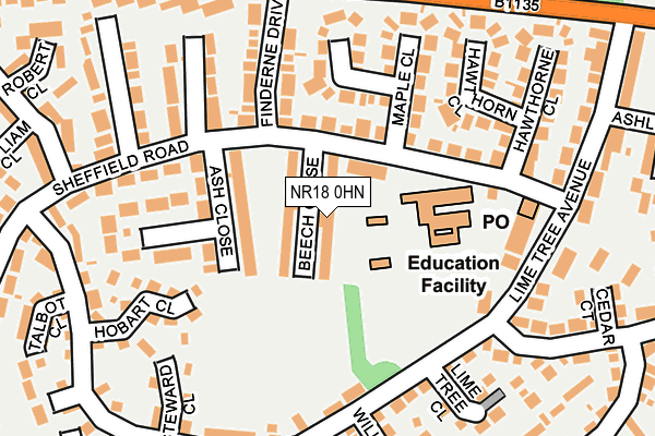 NR18 0HN map - OS OpenMap – Local (Ordnance Survey) NR18 0HN map - OS OpenMap – Local (Ordnance Survey)