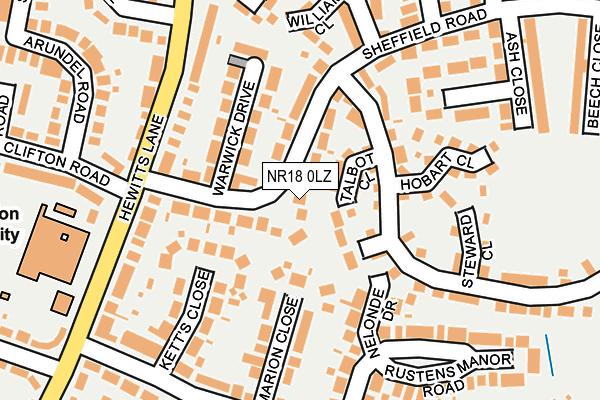 NR18 0LZ map - OS OpenMap – Local (Ordnance Survey) NR18 0LZ map - OS OpenMap – Local (Ordnance Survey)