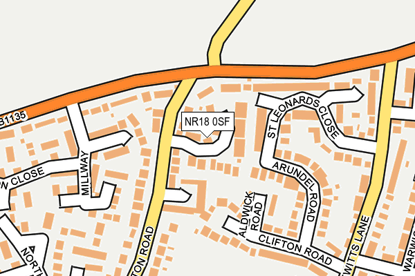 NR18 0SF map - OS OpenMap – Local (Ordnance Survey) NR18 0SF map - OS OpenMap – Local (Ordnance Survey)