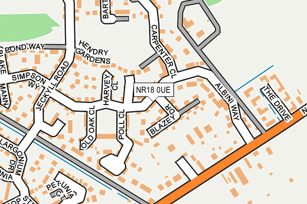 NR18 0UE map - OS OpenMap – Local (Ordnance Survey) NR18 0UE map - OS OpenMap – Local (Ordnance Survey)