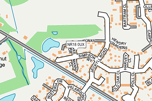 NR18 0UX map - OS OpenMap – Local (Ordnance Survey) NR18 0UX map - OS OpenMap – Local (Ordnance Survey)