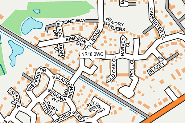 NR18 0WQ map - OS OpenMap – Local (Ordnance Survey)