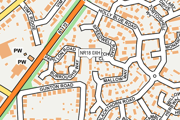 NR18 0XH map - OS OpenMap – Local (Ordnance Survey) NR18 0XH map - OS OpenMap – Local (Ordnance Survey)