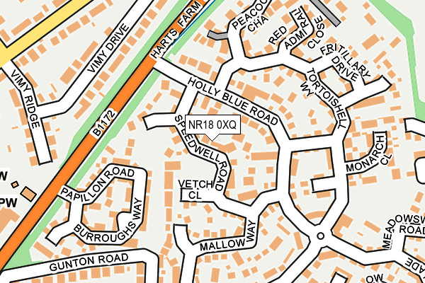 NR18 0XQ map - OS OpenMap – Local (Ordnance Survey) NR18 0XQ map - OS OpenMap – Local (Ordnance Survey)