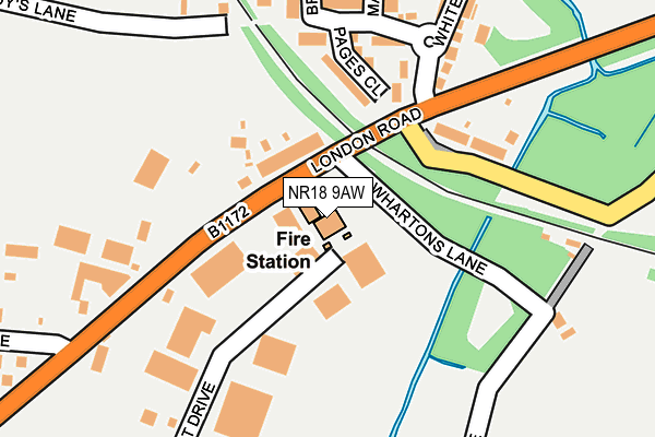 NR18 9AW map - OS OpenMap – Local (Ordnance Survey) NR18 9AW map - OS OpenMap – Local (Ordnance Survey)