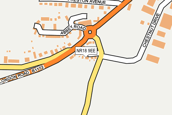 NR18 9EE map - OS OpenMap – Local (Ordnance Survey) NR18 9EE map - OS OpenMap – Local (Ordnance Survey)