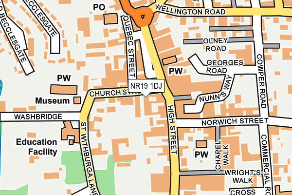 NR19 1DJ map - OS OpenMap – Local (Ordnance Survey) NR19 1DJ map - OS OpenMap – Local (Ordnance Survey)