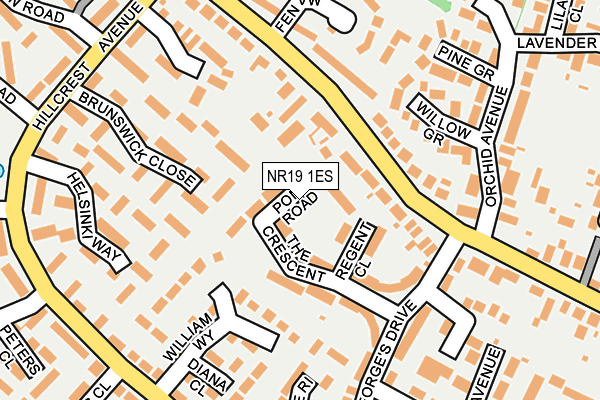 NR19 1ES map - OS OpenMap – Local (Ordnance Survey) NR19 1ES map - OS OpenMap – Local (Ordnance Survey)