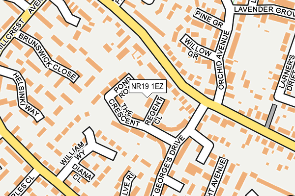 NR19 1EZ map - OS OpenMap – Local (Ordnance Survey) NR19 1EZ map - OS OpenMap – Local (Ordnance Survey)