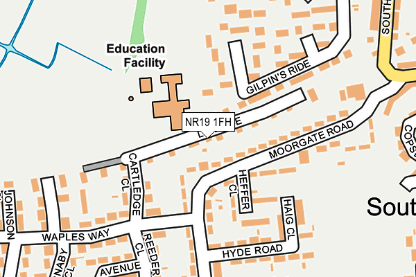 NR19 1FH map - OS OpenMap – Local (Ordnance Survey)