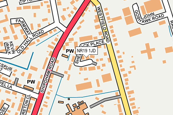 NR19 1JD map - OS OpenMap – Local (Ordnance Survey) NR19 1JD map - OS OpenMap – Local (Ordnance Survey)