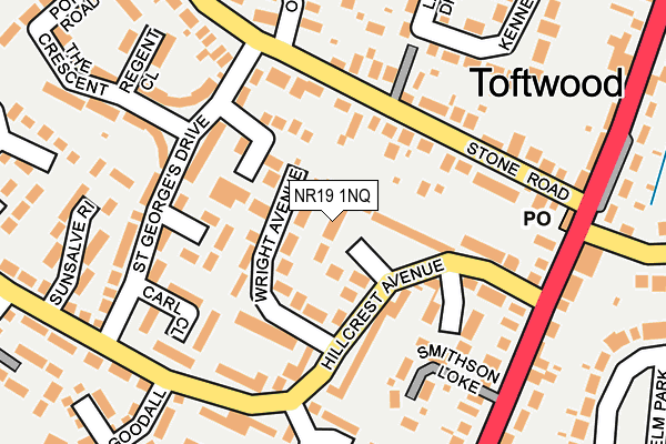 NR19 1NQ map - OS OpenMap – Local (Ordnance Survey) NR19 1NQ map - OS OpenMap – Local (Ordnance Survey)