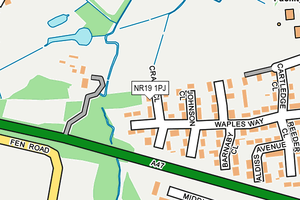NR19 1PJ map - OS OpenMap – Local (Ordnance Survey) NR19 1PJ map - OS OpenMap – Local (Ordnance Survey)