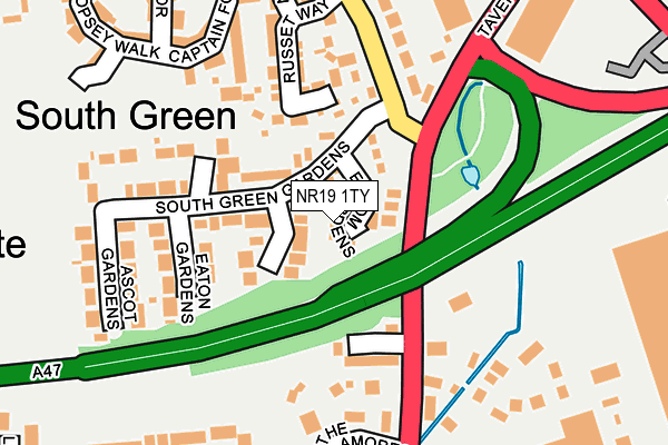 NR19 1TY map - OS OpenMap – Local (Ordnance Survey)