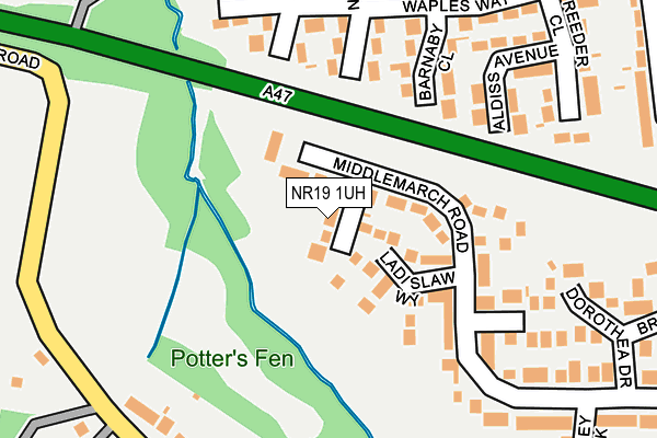 NR19 1UH map - OS OpenMap – Local (Ordnance Survey) NR19 1UH map - OS OpenMap – Local (Ordnance Survey)