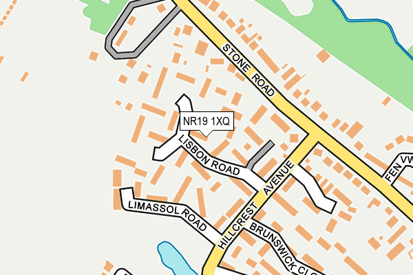 NR19 1XQ map - OS OpenMap – Local (Ordnance Survey) NR19 1XQ map - OS OpenMap – Local (Ordnance Survey)