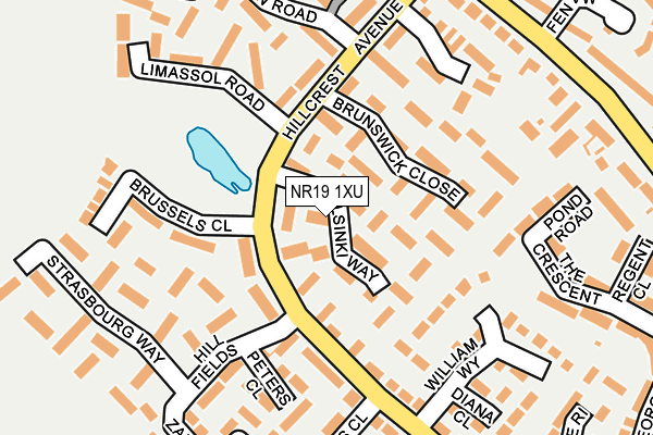 NR19 1XU map - OS OpenMap – Local (Ordnance Survey) NR19 1XU map - OS OpenMap – Local (Ordnance Survey)