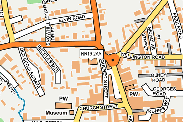 NR19 2AA map - OS OpenMap – Local (Ordnance Survey) NR19 2AA map - OS OpenMap – Local (Ordnance Survey)