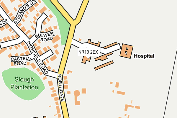 NR19 2EX map - OS OpenMap – Local (Ordnance Survey) NR19 2EX map - OS OpenMap – Local (Ordnance Survey)