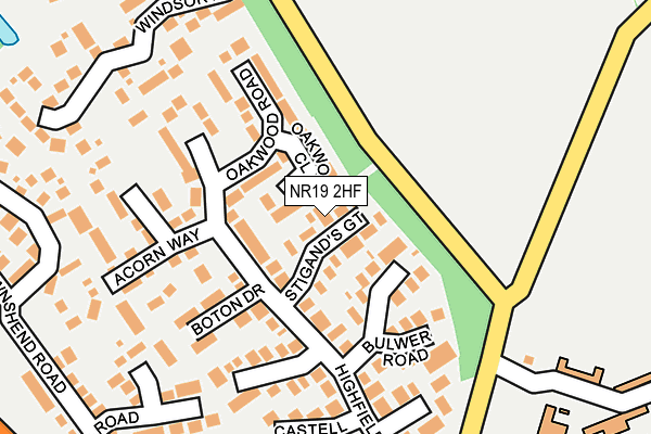 NR19 2HF map - OS OpenMap – Local (Ordnance Survey) NR19 2HF map - OS OpenMap – Local (Ordnance Survey)