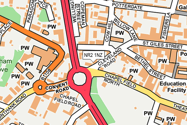 NR2 1NZ map - OS OpenMap – Local (Ordnance Survey) NR2 1NZ map - OS OpenMap – Local (Ordnance Survey)