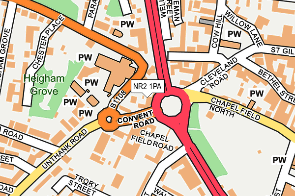 NR2 1PA map - OS OpenMap – Local (Ordnance Survey) NR2 1PA map - OS OpenMap – Local (Ordnance Survey)