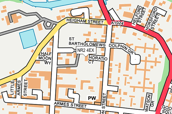 NR2 4EX map - OS OpenMap – Local (Ordnance Survey) NR2 4EX map - OS OpenMap – Local (Ordnance Survey)