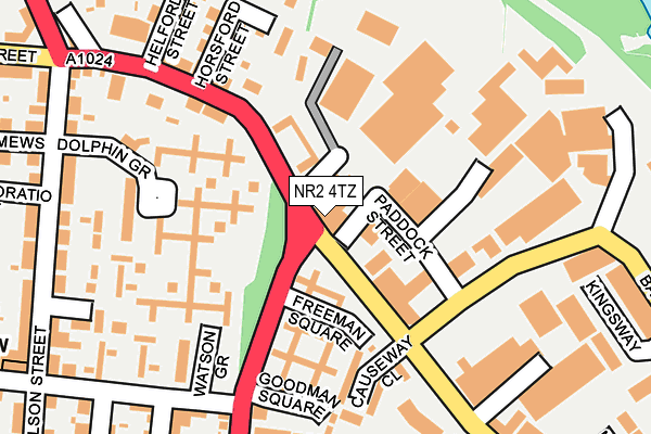 NR2 4TZ map - OS OpenMap – Local (Ordnance Survey) NR2 4TZ map - OS OpenMap – Local (Ordnance Survey)